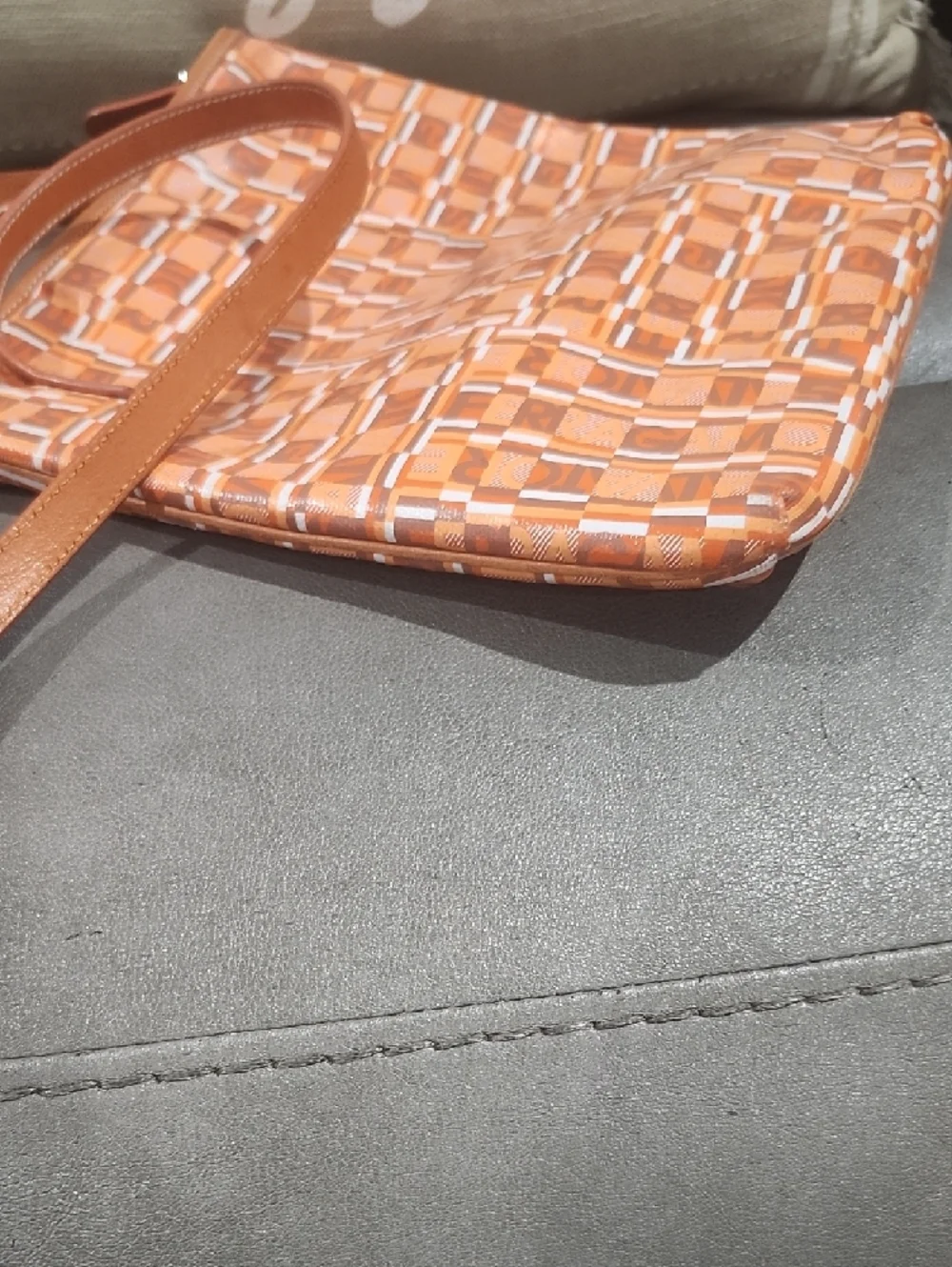 Salvatore Ferragamo Leather Orange And White Crossbody - Picture 6 of 14